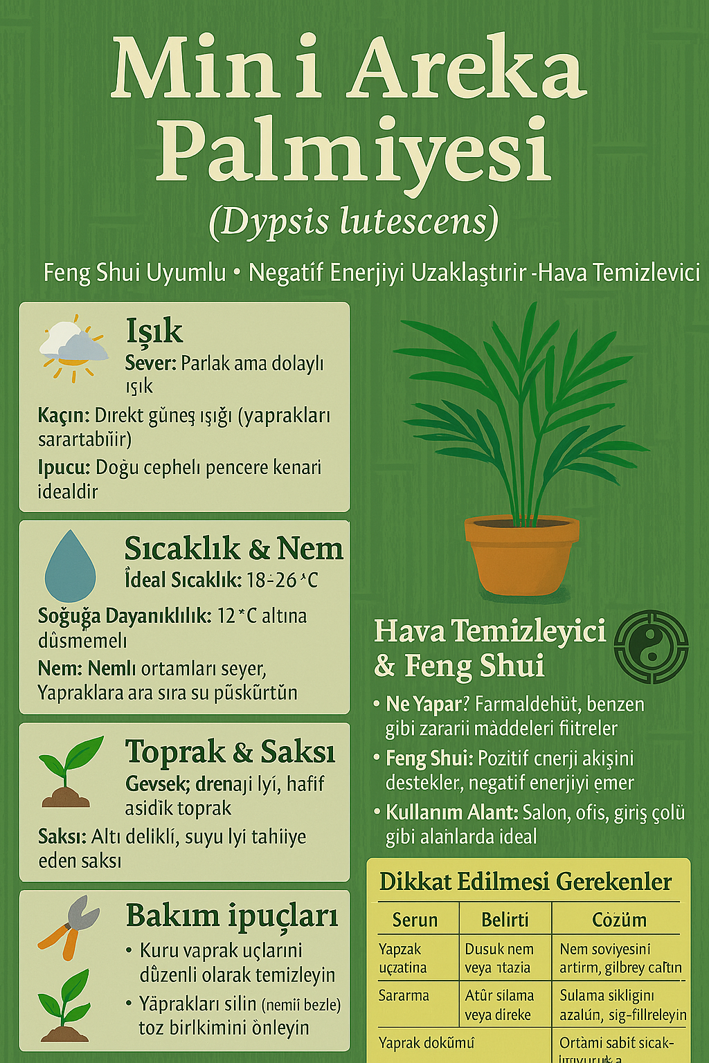 areka palmiyesi bakımı