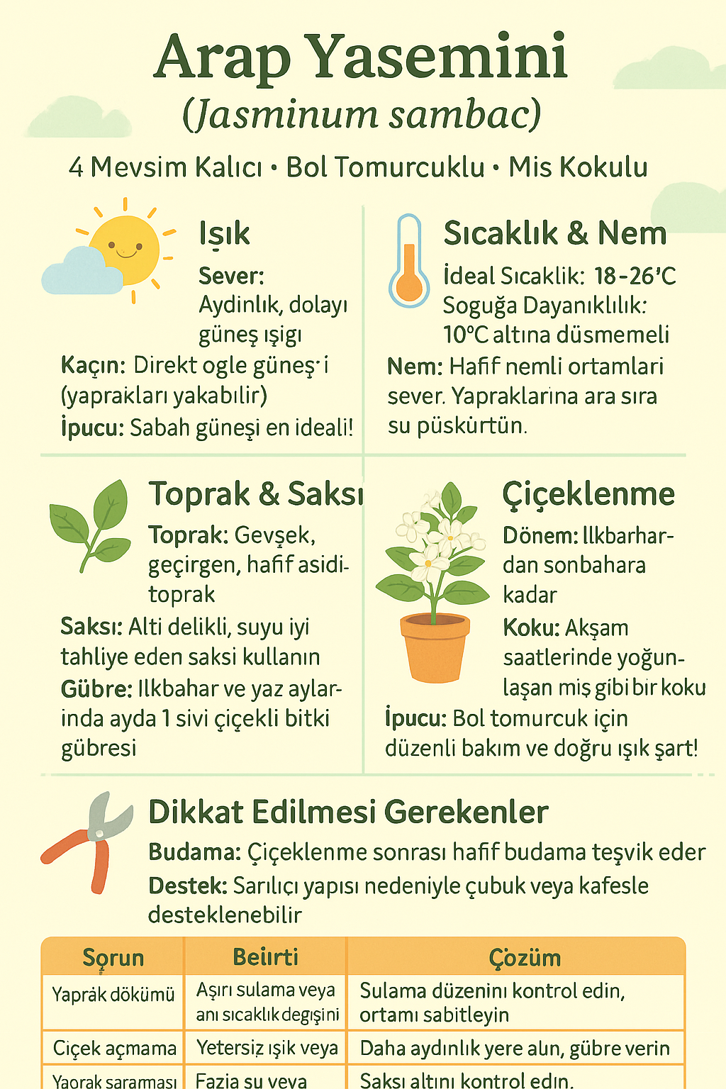 Bol Tomurcuklu 4 Mevsim Kalıcı Mis Kokulu Arap Yasemini Saksıda