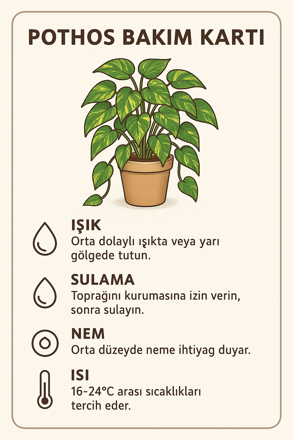 Epipremnum Aureum Pothos Sarmaşığı – 50-60 cm | Salon Bitkisi