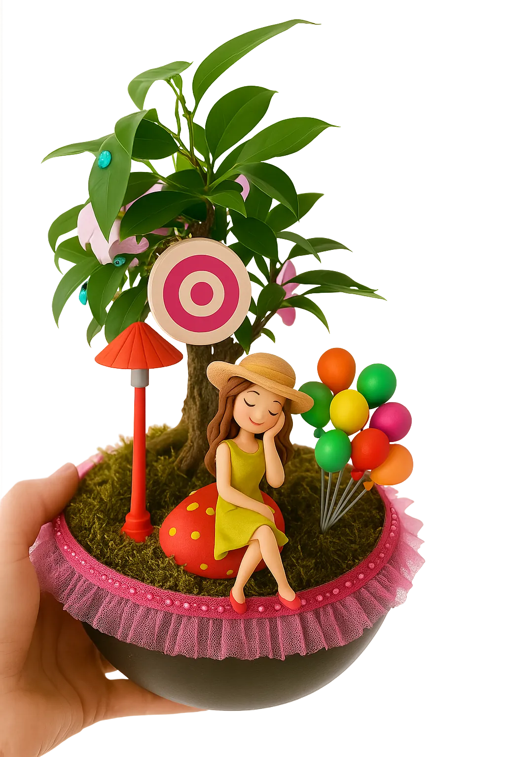 Efsun Bonsai – Özel Süslemeli Ficus Ginseng  Şık ve Doğal Dekoratif Ağaç