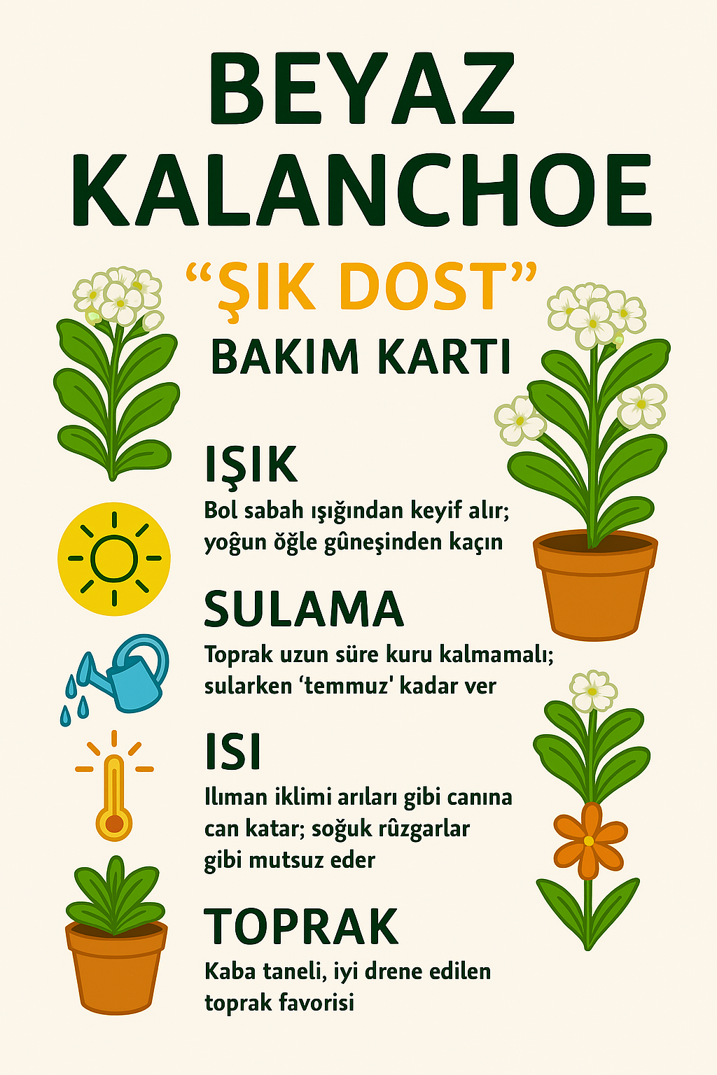 Saksıda Beyaz Kalanchoe – Zarif ve Dayanıklı Çiçek