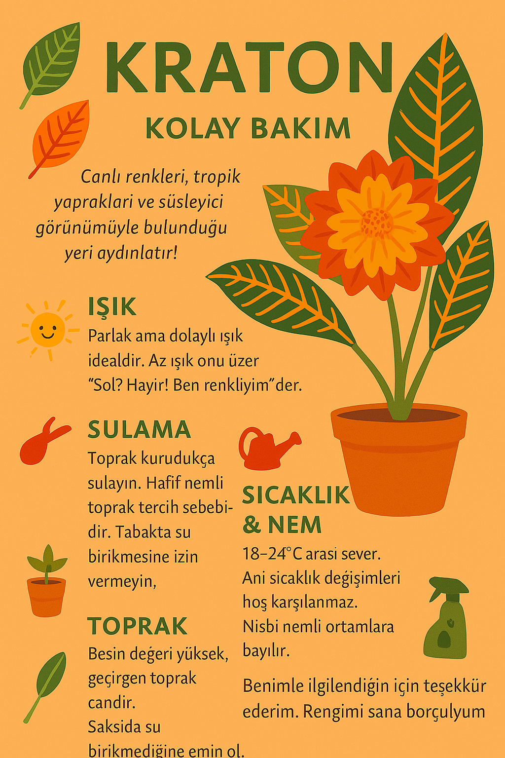 Kraton – Bakımı Kolay Dekoratif Salon Bitkisi | Modern İç Mekan Çiçeği