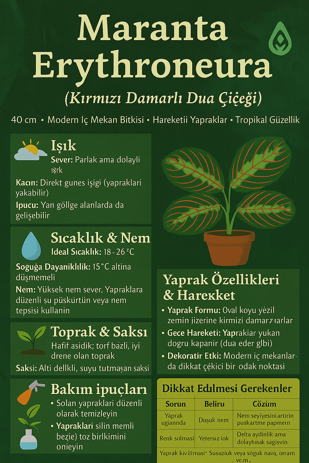 Maranta Erythroneura – Dua Çiçeği | Modern İç Mekan Bitkisi