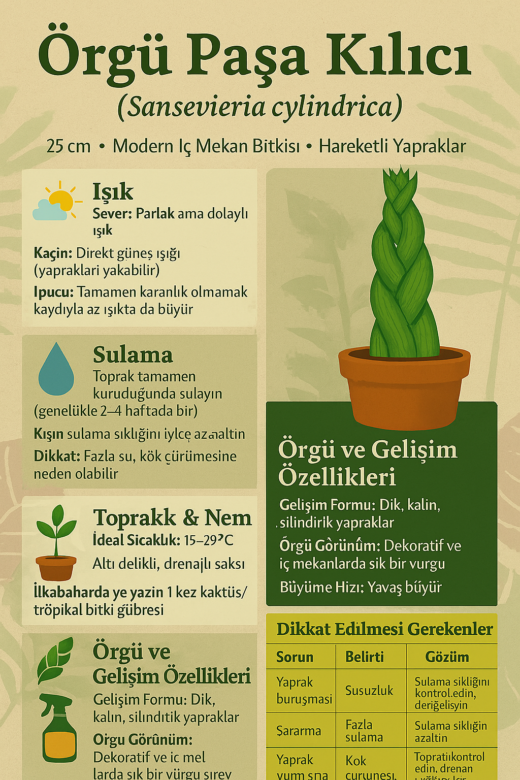 Özel Örgü Sansevieria Cylindrica –Paşa Kılıcı | Ofis & Salon Bitkisi
